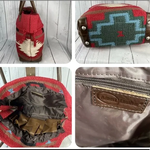 Sundance Catalog AmeriLeather Navajo Inspired Tote Bag Laptop Bag - Picture 3 of 4